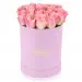 Pink roses in a pink box
