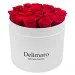 Masterbox - czerwone róże w białym pudełku