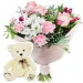 Pastel bouquet with teddy bear