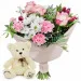 Pastel bouquet with teddy bear
