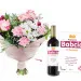 Pastel Bouquet with Wine for Grandma