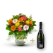 Colorful bouquet with Cava