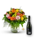 Colorful bouquet with Cava