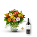Colorful bouquet with St-Emilion
