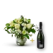 Stylish white bouquet with Cava