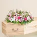 Small premium funeral wreath in shades of pink