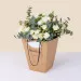 White and green bouquet with decorative bag - Vert coton