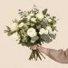 White and green bouquet with decorative bag - Vert coton
