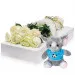 7 white roses with blue elephant