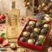 Dark And Gold Strawberries in Dark Chocolate with Ferrero Rocher + Goldwasser Liqueur