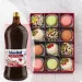 Strawberries in White and Milk Chocolate with Coconut and Nut Topping and Macaroons + Biovital