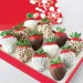 Strawberries in White and Dark Chocolate with Coconut and Nut Topping
