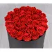 Eternal red roses in black gift box