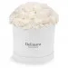 White carnations in a white box