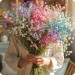 Bouquet of colored gypsophila