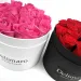 Masterbox - różowe róże w czarnym pudełku