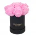 Eternal pink roses in black gift box