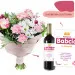 Pastel Bouquet with Wine for Grandma