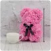 Miś z róż różowy 25 cm