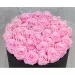 Eternal pink roses in black gift box