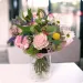 Pastel Bouquet with Wine for Grandma