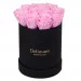 Eternal pink roses in black gift box