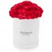 Red carnations in a white box