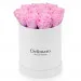 Eternal pink roses in white gift box