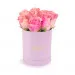 Pink roses in a pink box