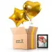 Gold balloons with a photo