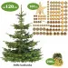 Christmas tree with gold decoration premium