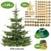 Christmas tree with gold decoration premium