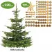 Christmas tree with gold decoration premium