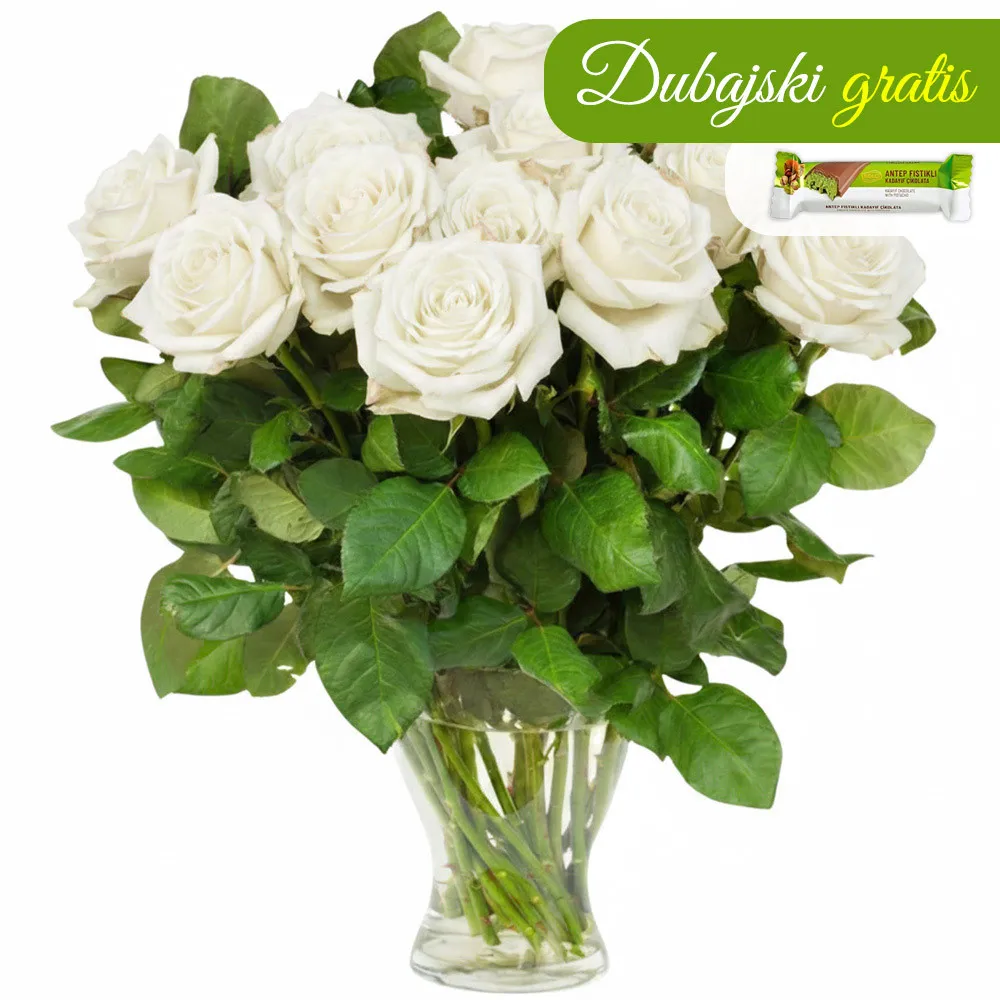 12 white roses - Poczta Kwiatowa® white roses courier delivery 