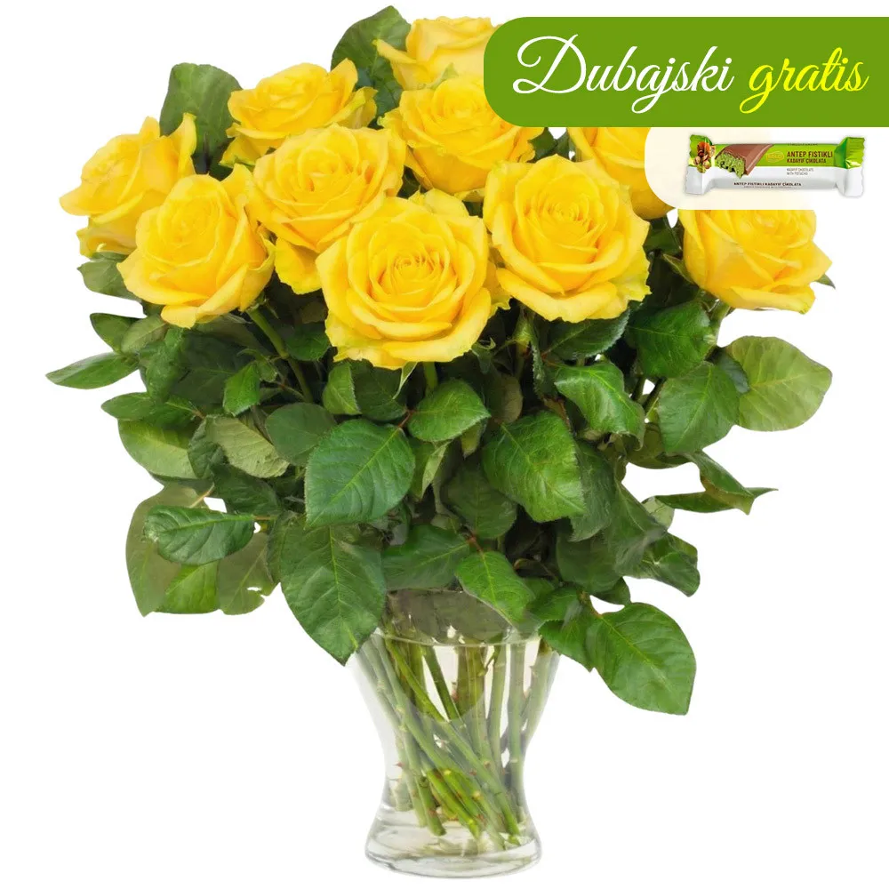 12 yellow roses - Poczta Kwiatowa® flowers delivery up to 100 zł