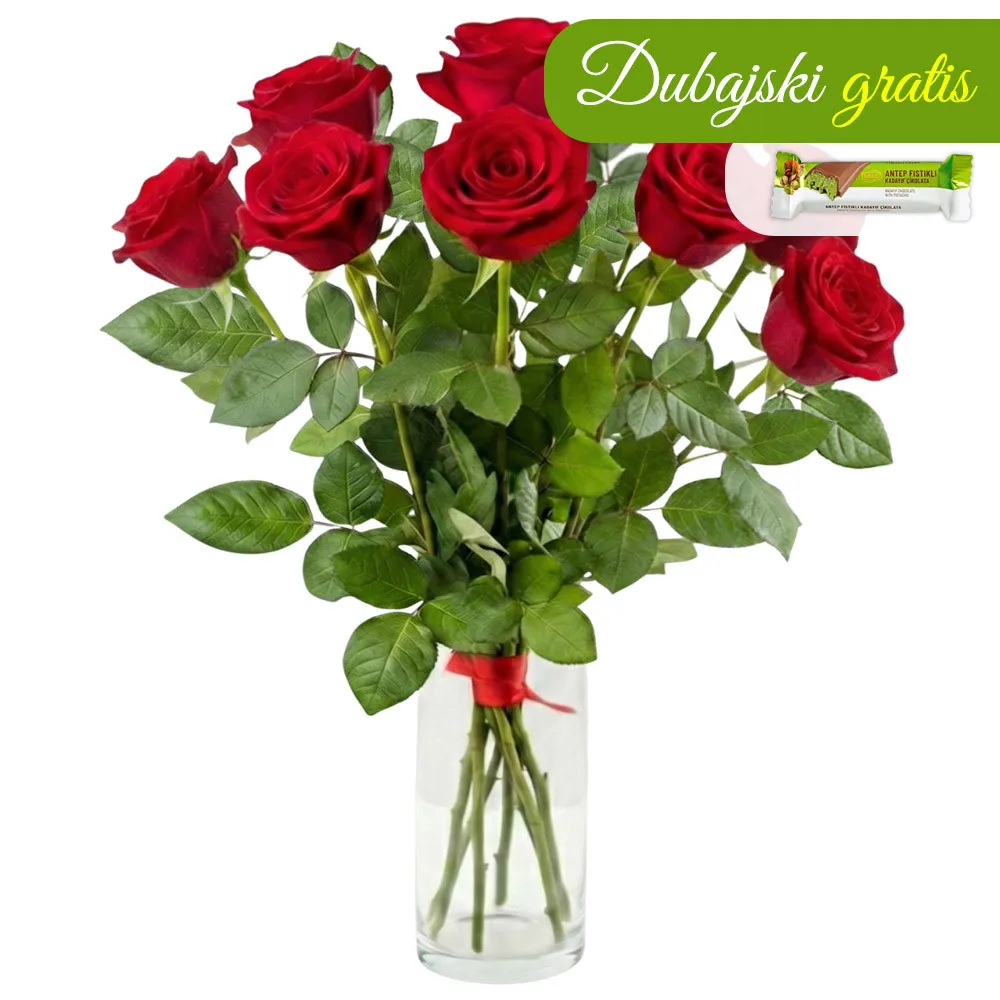 9 red roses - Poczta Kwiatowa® red roses with delivery up to 100 zł