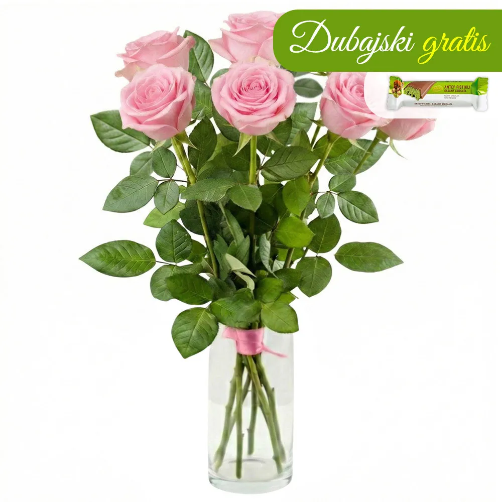 7 pink roses in a box - Poczta Kwiatowa® will deliver beautiful flowers in every place.