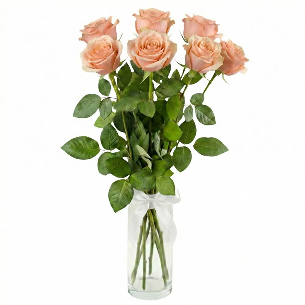 Poczta Kwiatowa® - 7 tea roses in a box with delivery to any place