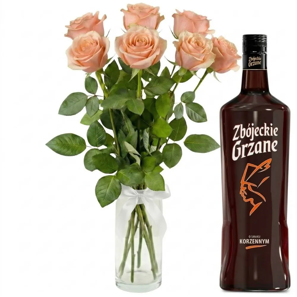 7 tea roses with mulled wine