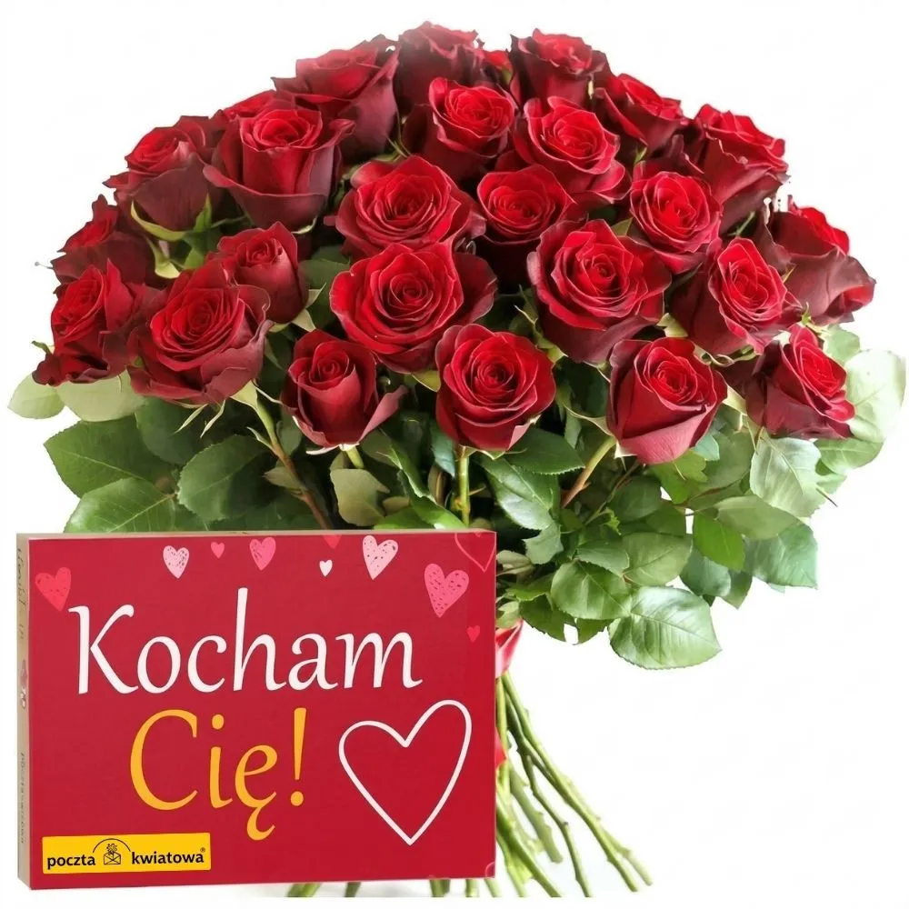 Zakochane róże + Kocham Cię