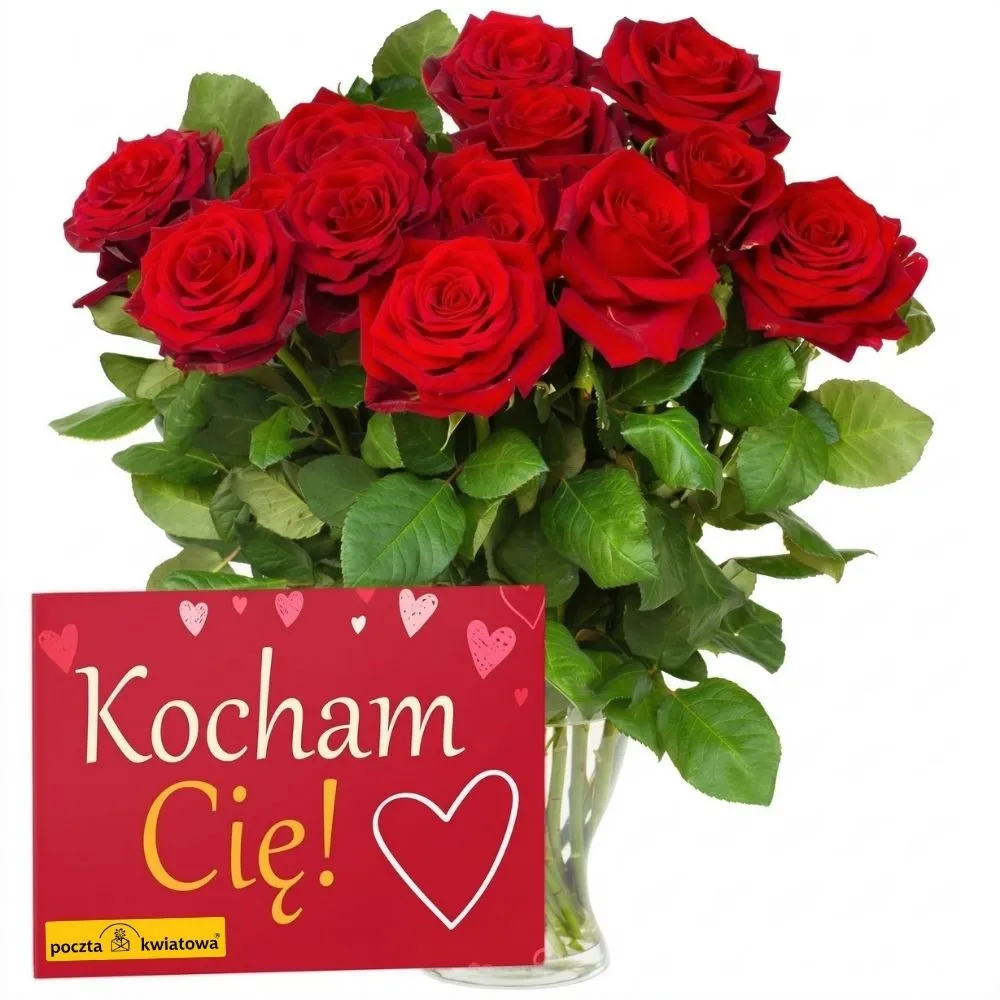 12 red roses + I love you