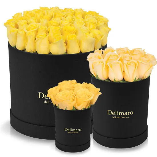 Yellow roses in a box, flowers in a box for any occasion, Delimaro ™ 