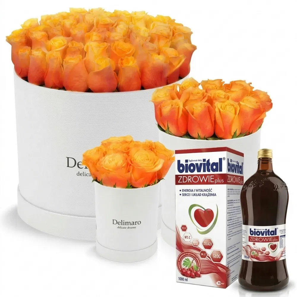 Tea in a white box with Biovital Poczta Kwiatowa® - the flower expert in the box