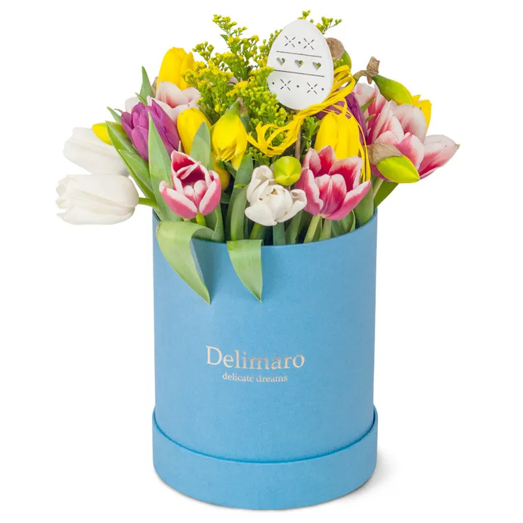 Flowerbox Wielkanocny Błękitny - Poczta Kwiatowa ® prezent na Wielkanoc