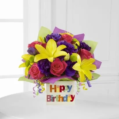 The Happy Birthday Bouquet by FTD - VASE INCLUDED