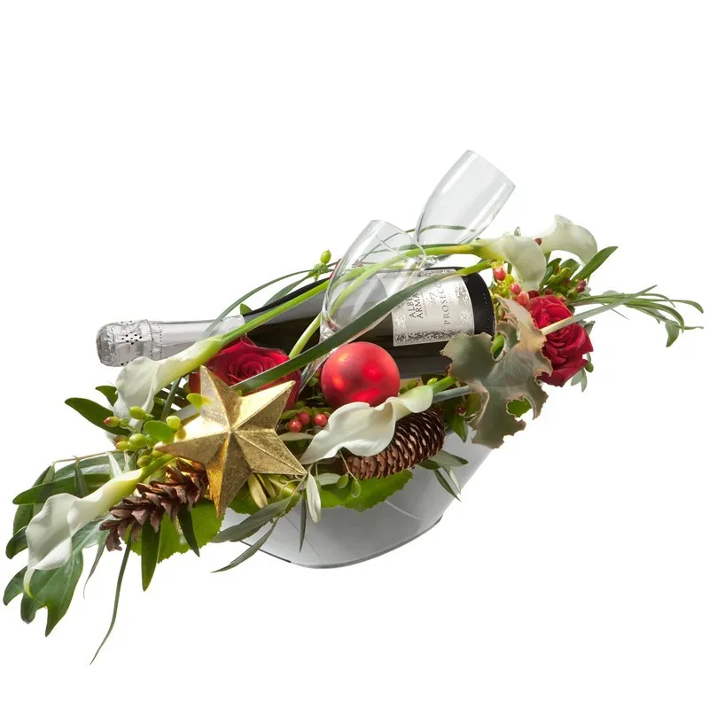 Festive Winter Magic with Prosecco Albino Armani DOC (75cl) and 2 Champagne Glasses