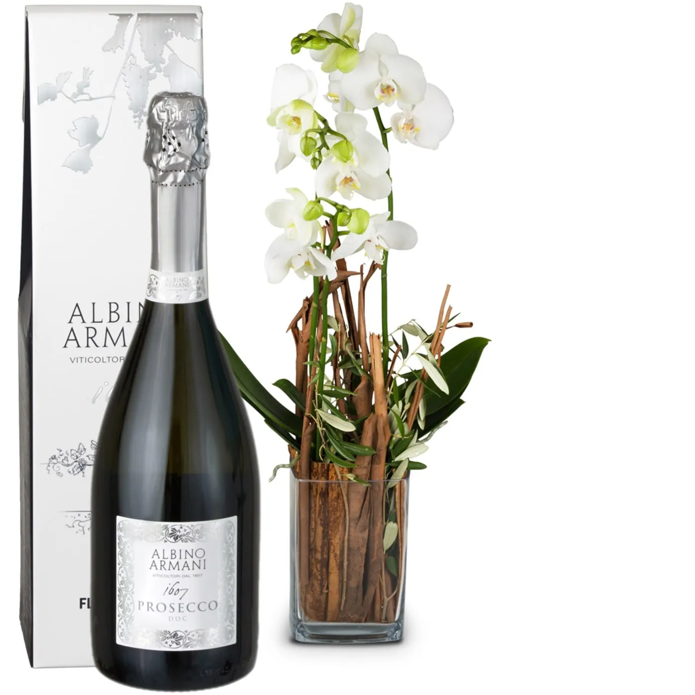 Magic Orchid with vase and Prosecco Albino Armani DOC 75cl