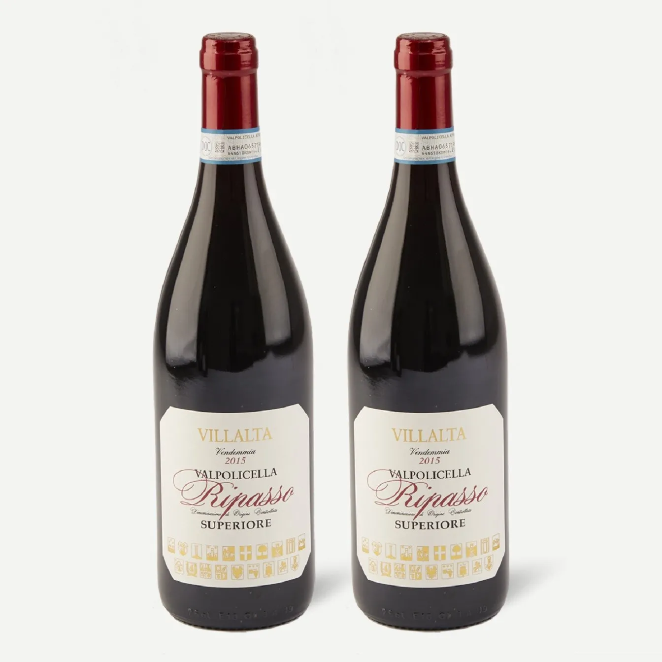 Dwie butelki Villalta, Valpolicella Ripasso Superiore, Veneto
