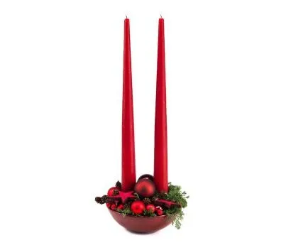 Christmas-decoration with red candles