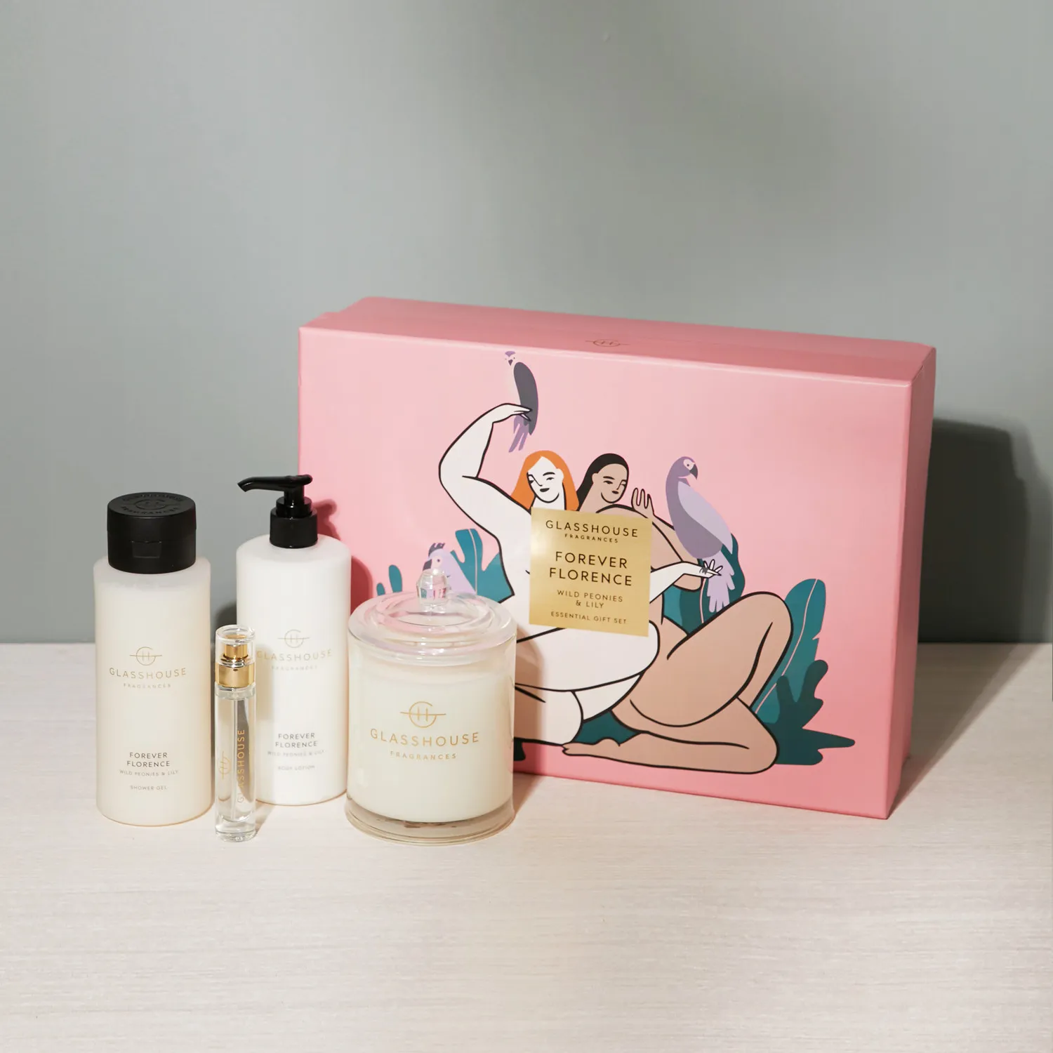Glasshouse Forever Florence Wild Peonies & Lily Gift Set